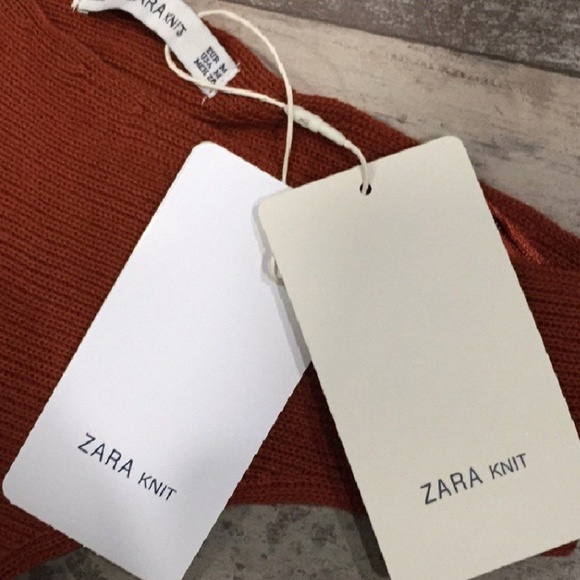 Zara burnt orange knit tie dress size medium - Picture 5 of 5